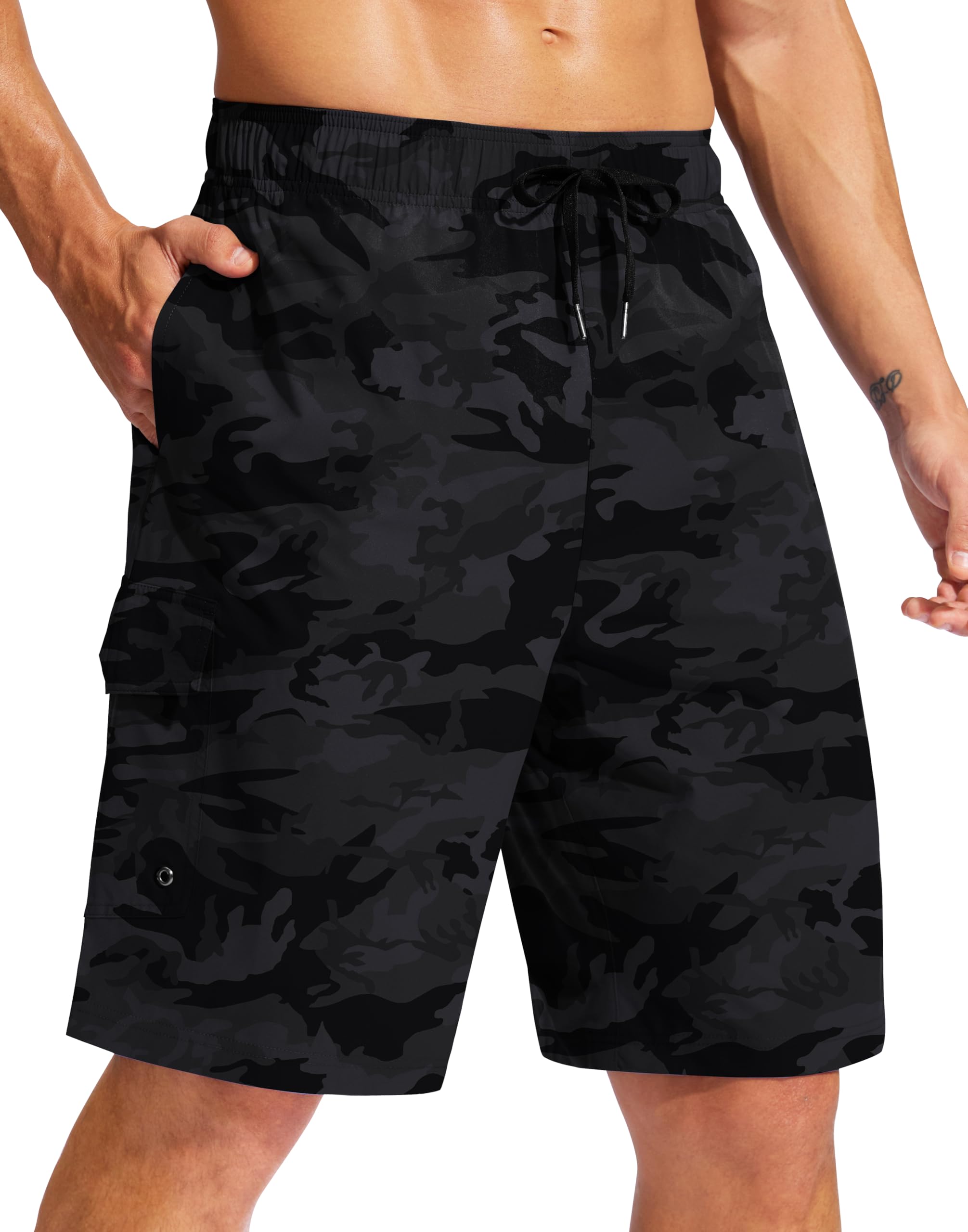Men's Swim Trunks No Liner 9" Board Shorts Quick