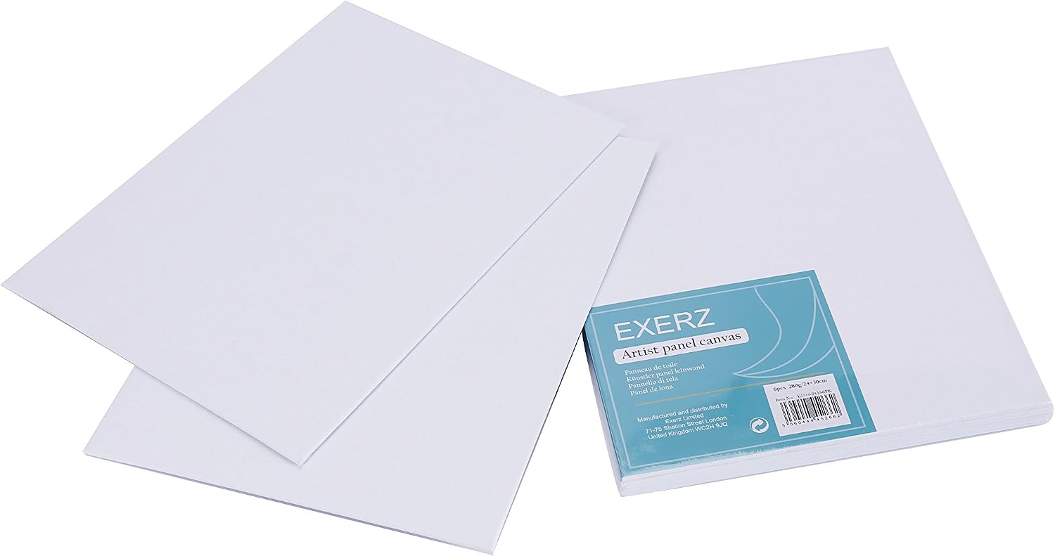 Exerz 24x30cm Canvas Panel 3mm 6pcs 280gsm 100% Cotton/Blank Artist Canvas Board/Triple Primed/Acid Free/Medium Grain - Oil & Acrylic - Image 3