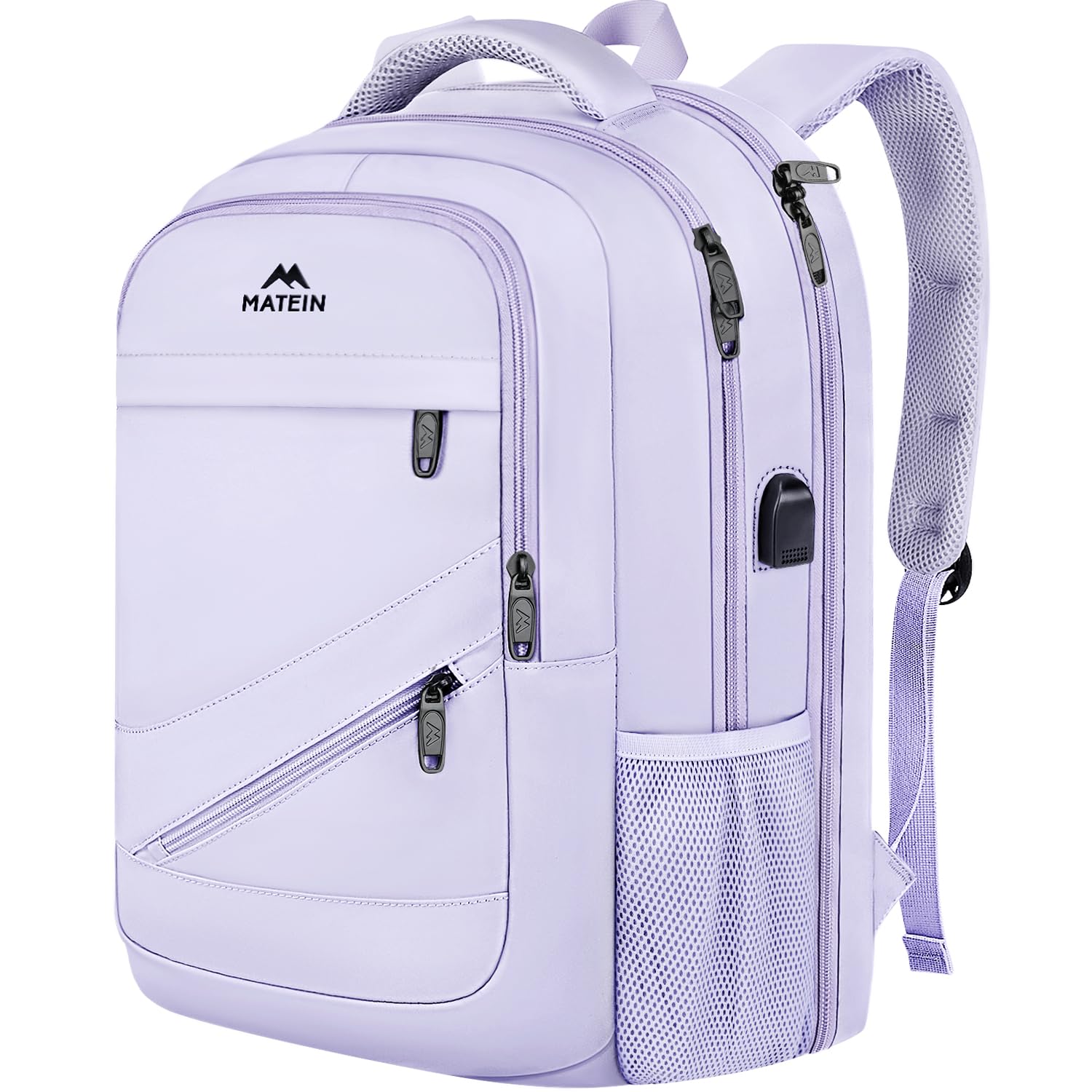 Photo 1 of MATEIN Extra Large Laptop Backpack for Women, 50 L TSA Carry On with Multiple Organized Pockets, Anti Theft Water Resistant Travel Laptop Backpack Fits 18.4 In Computer, Light Purple