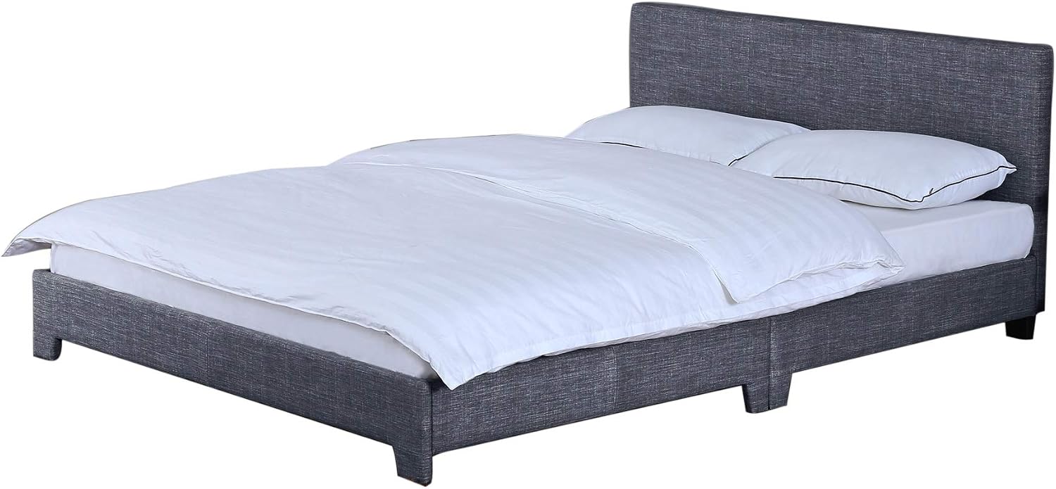 Vida Designs Victoria Bed, Bed Frame Upholstered Fabric Headboard Bedroom Furniture (Double (4 Foot 6) - Image 3