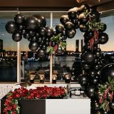 PartyWoo Black Balloons 50 Pcs 12 Inch Latex with 20m Ribbon Birthday Wedding view 7