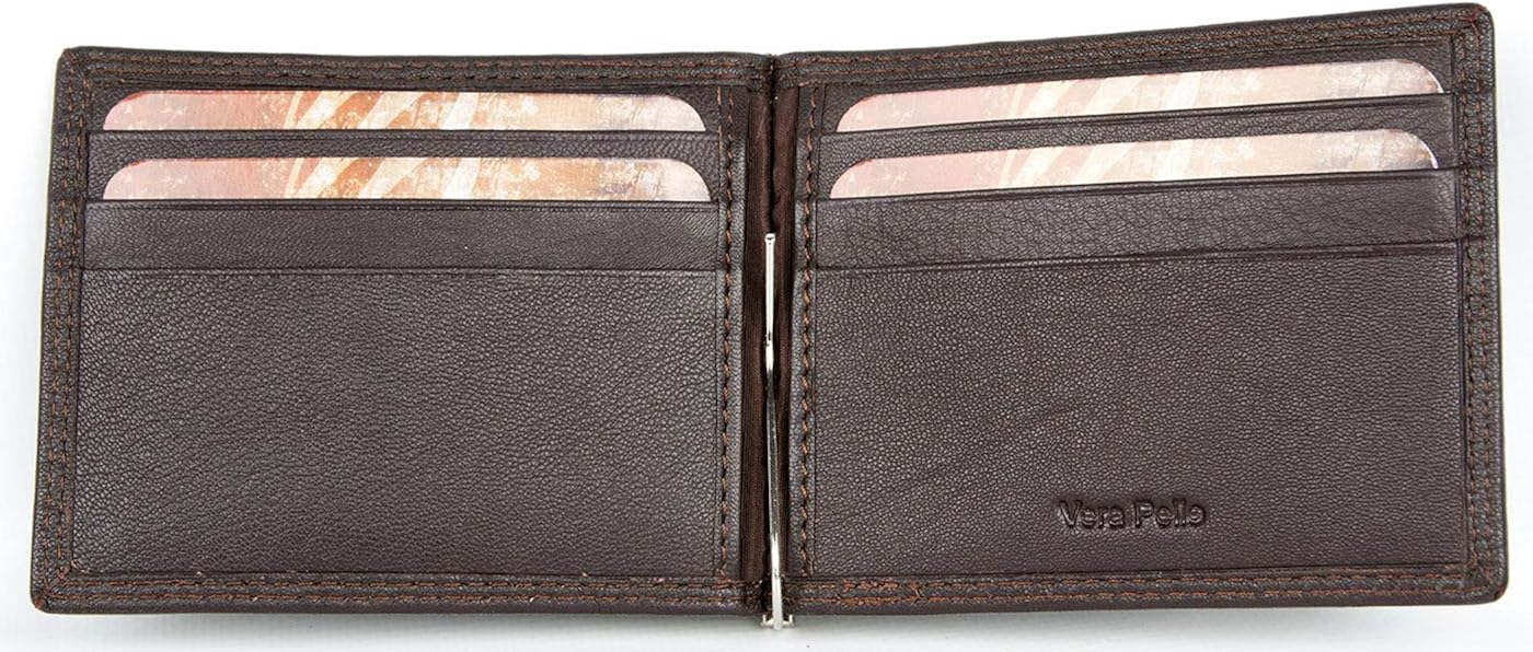 FLW Men's Brown Simple Bi-Fold Soft Genuine Leather Wallet - Image 3