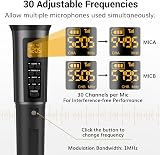 TONOR Wireless Microphone System Dual UHF 60m 30 Frequencies Treble Bass Echo view 5