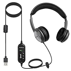 ECS WordSlinger USB Transcription Headset, 7-Foot