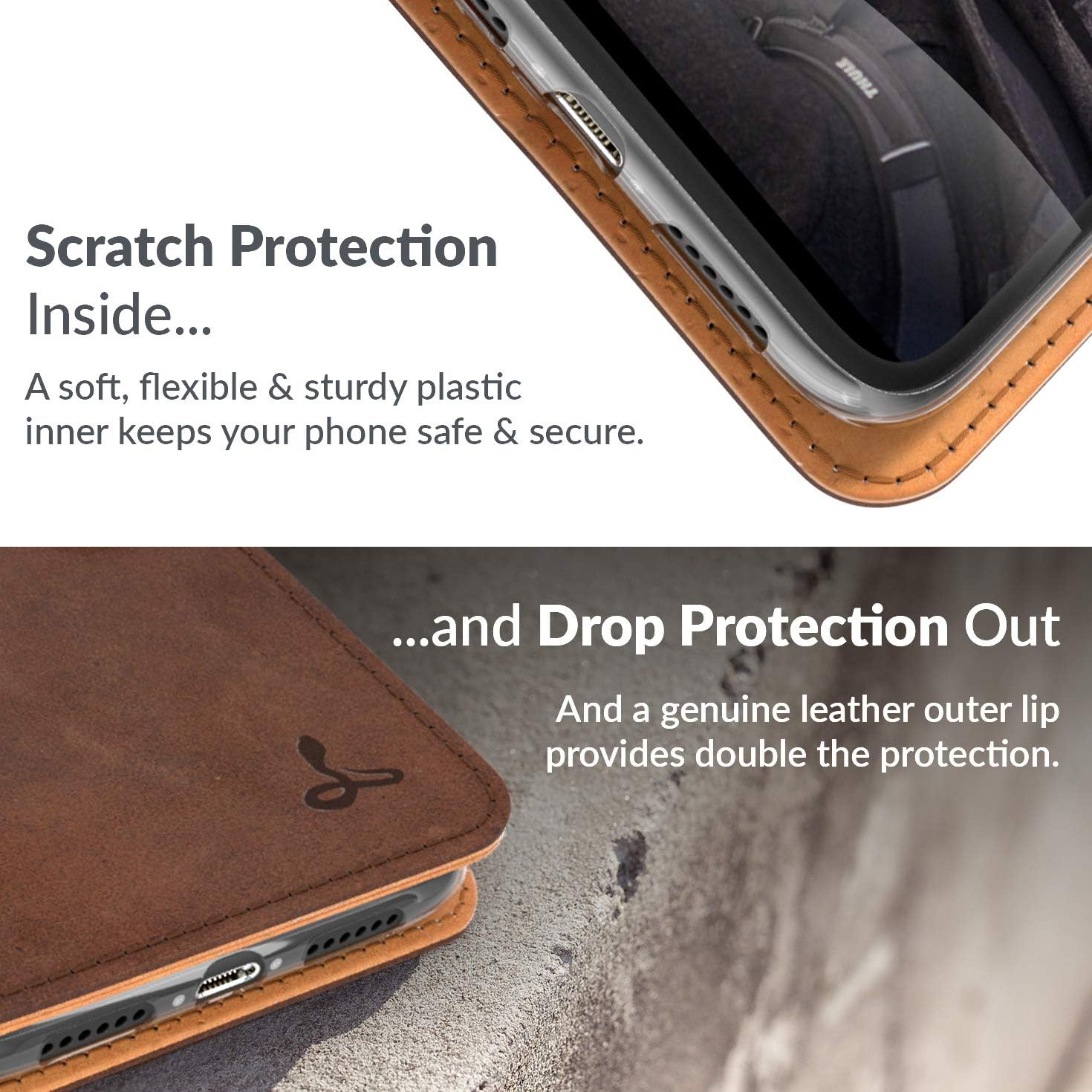 Snakehive Leather Wallet for iPhone 11, Brown, Apple iPhone 11 - Image 4