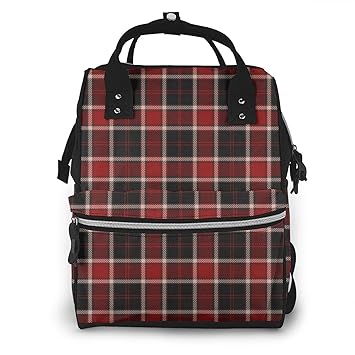 plaid diaper bag