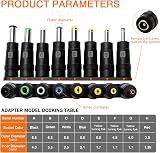 KUOQIY 8-in-1 Universal DC Power Adapter Tips Kit 5.5x2.1mm DC Barrel Cable view 2