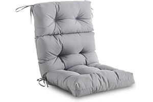 YOOZEKU Outdoor/Indoor High Back Chair Cushion,Waterproof All-Weather Stuffed High Rebound Foam Adirondack Chair Cushion,Seat/Back Chair Cushion for Outdoor Furniture,Grey