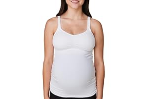 Basics by Bravado Women's Seamless Maternity Nursing Tank Top Cami for Breastfeeding with Adjustable Straps, S-XXL