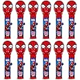 Pop Ups! Spiderman Lollipop Holder - 12 Lollipops with Cases - Individually Wrapped Candy Party Favors - Spiderman Candy - Bulk Set of 12