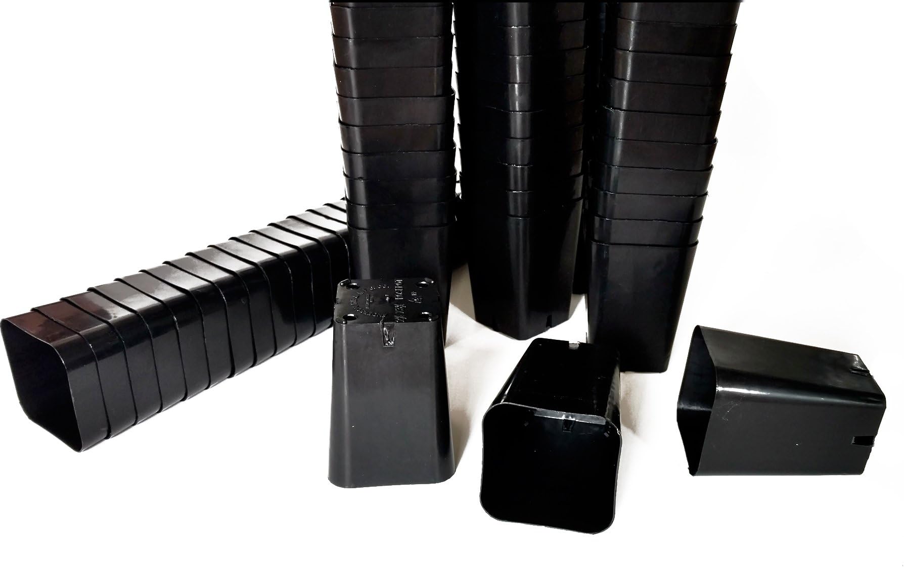 30 Seed Starting - 2 1/4" Square X 3 1/4" Deep Black Plastic Rose Pots