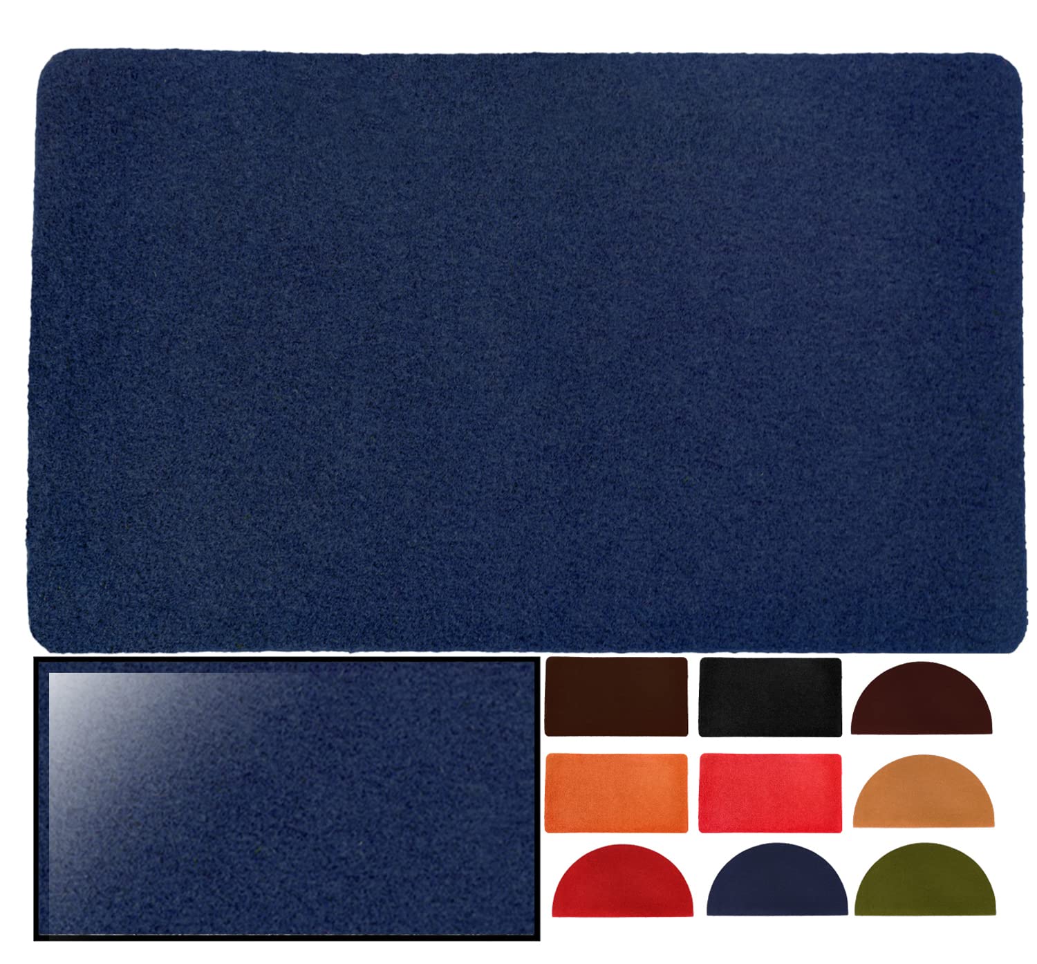 LUCA HOME – Synthetic Coconut Doormat 40 x 70 cm Blue with Non-Slip Base, Smooth Coconut Doormat, Ideal for Outdoor Doors or Hallways