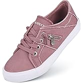 JENN ARDOR Women Sneakers Low Top Slip On Fashion Shoes Lace up Canvas Flats Walking Running Shoes