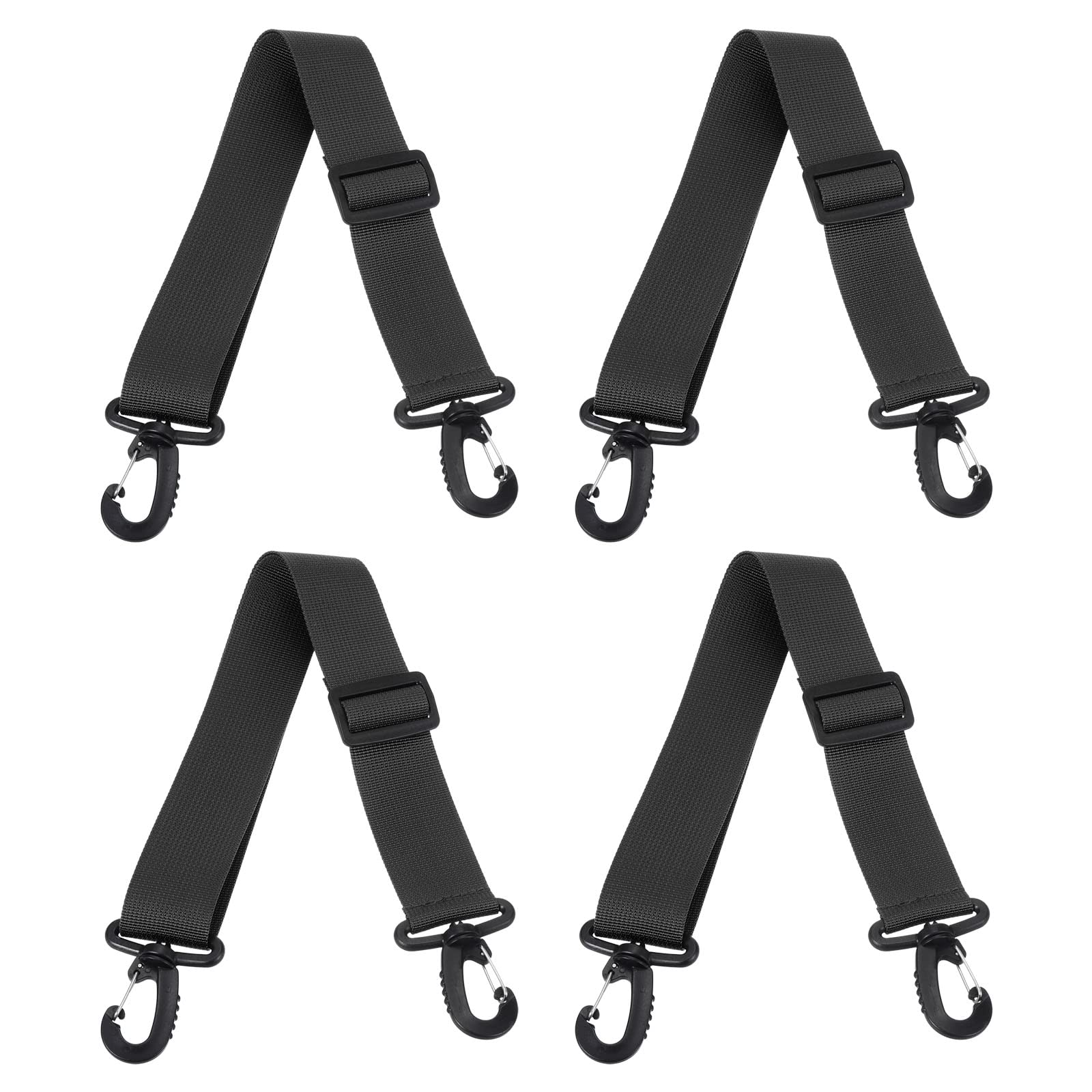 PATIKIL 80cmx3.8cm Roller Skate Leash, 4 Pack Adjustable Ski Boots Carrier Strap for Roller Skates, Ski Boots, Ice Skates, Black