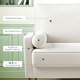 Vesgantti Small 2 Seater Sofa Beige Velvet with Wood Legs view 8