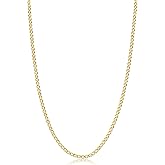 Solid 14k Yellow Gold Filled 2.55 mm Mariner Link Chain Necklace for Men and Women (16-36 inch)