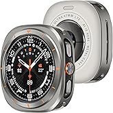 Amizee Rugged Case Compatible with Samsung Galaxy Watch Ultra (2025/2024) 47mm with Back Cover, Metal Bumper Ultra Thin Shockproof Protective Cover for Galaxy Watch 7/8 Ultra, Gray/Orange