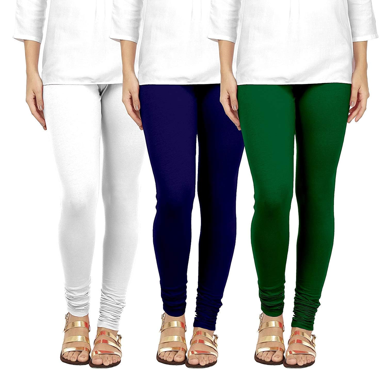 Buy Subhaarambh Women's Cotton Leggings Combo Set of 3 Legging for