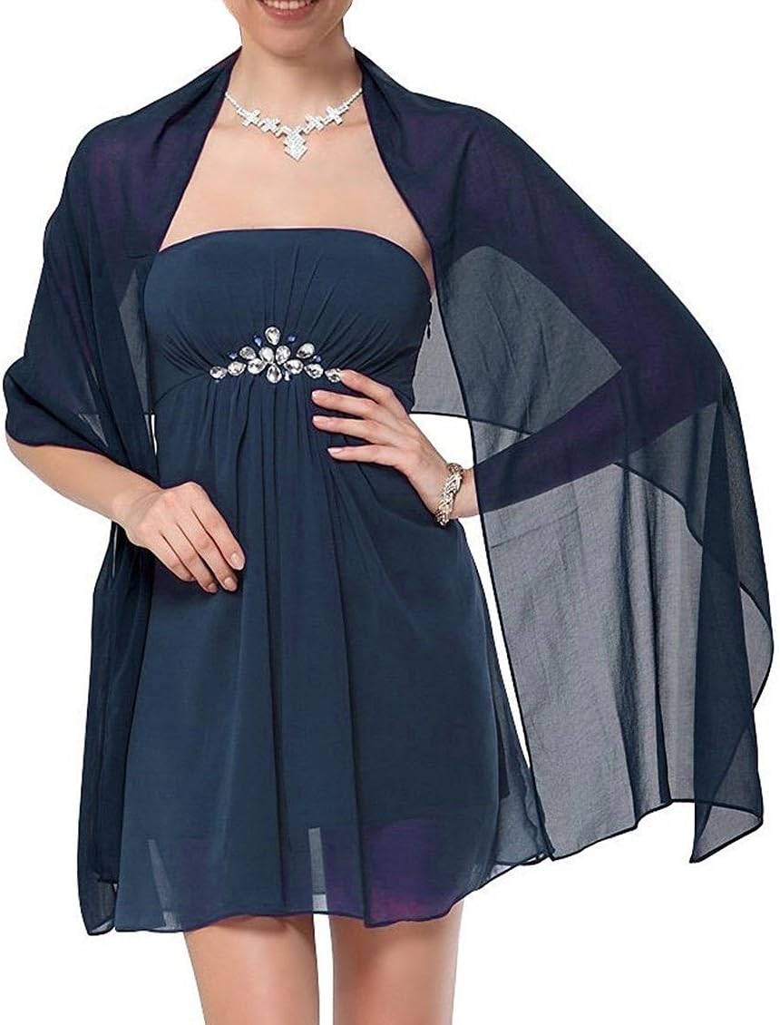 Womens Chiffon Soft Wrap Scarf Shawl for Bridal Evening