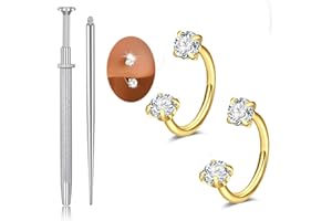 MODRSA Nose Rings 20g Nose Rings Hoops Nose Studs Nose Rings for Women Surgical Steel Nose Hoops 20 Gauge Nose Screw Nose Piercing Jewelry Silver Rose Gold