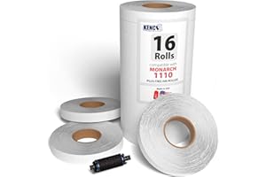 Labels by Kenco to Fit Monarch 1110 Price Gun – Made in The USA -Ink Rollers Included, Choose Your Color and Quantity (White, 1 Sleeve 17,000 Labels)