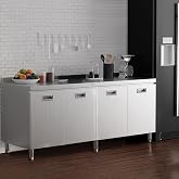 ZZV Stainless Steel Table Cabinet for Prep &amp; Work 21 x 66 Inch, Heavy Duty Prep Table with 4 Pull-Out Doors, Commercial Workbench with Cabinet for Kitchen, Restaurant, Hotel, Garage, and Warehouse