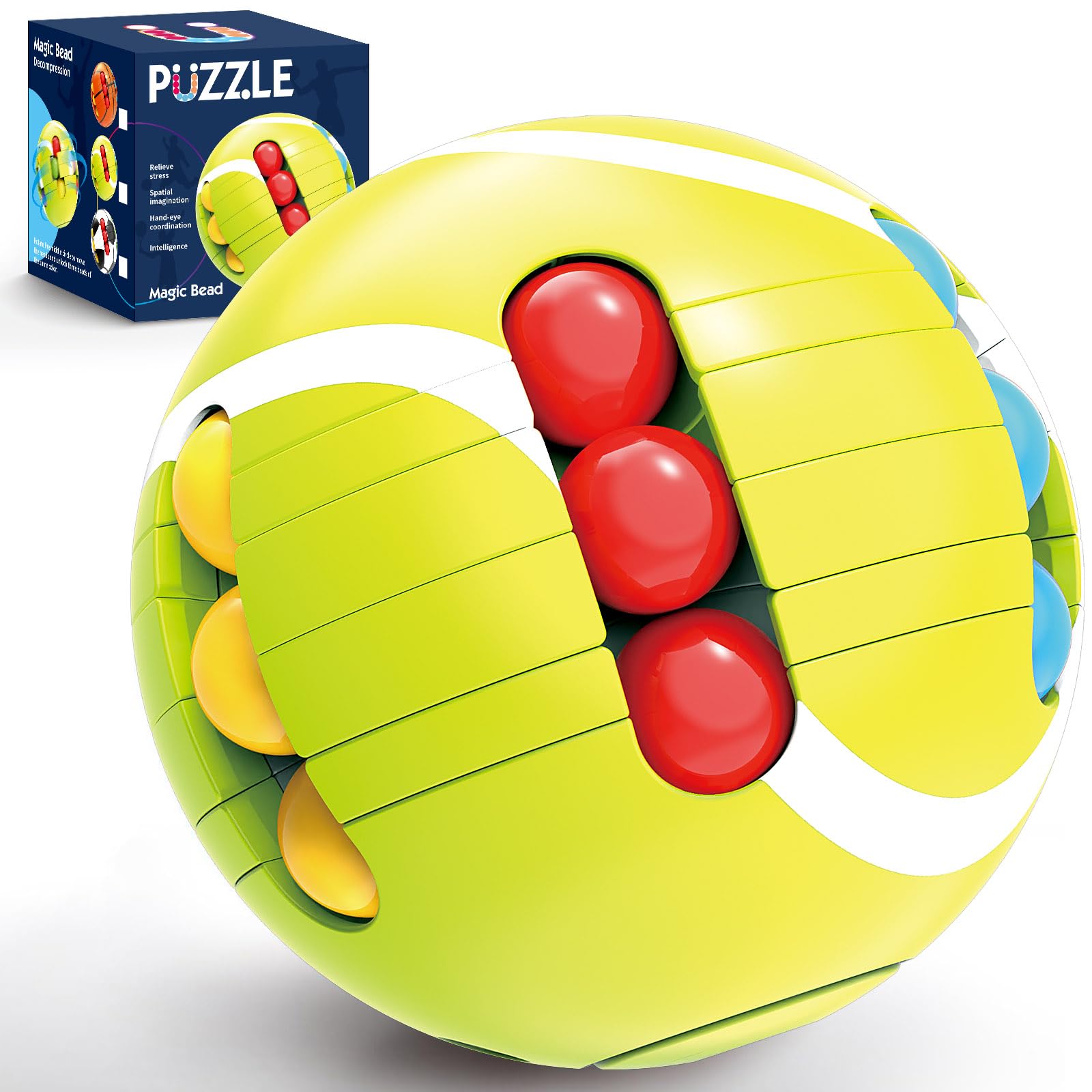 Zonopy Puzzle Sport Ball Toys - 3D Brain Teasers and Puzzle Games for Kids and Adults, Travel Games for Ages 3+, Intelligence 6.35cm Small Puzzles Magic Bead, Hand Sport, Adult Relieve Stress Gifts