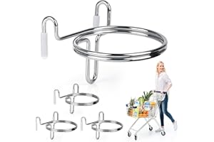 CAPHONT 4 Pcs Shopping Cart Cup Holder, Portable Cup Holder Shopping Carts Drink Holder for Hanging Coffee Cup Drink Cups Tap