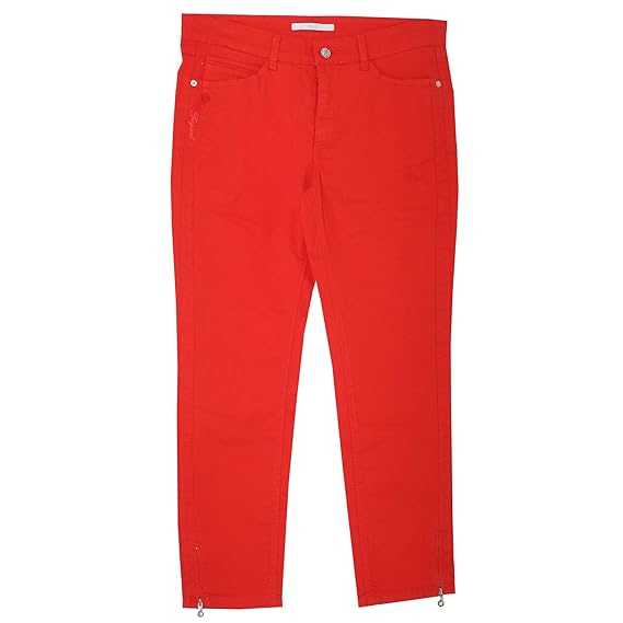 MAC JEANS, 7/8 Damen Jeans Hose, 7/8 Angela Zip Tropical,Gabardine Stretch,feuerrot [21646]