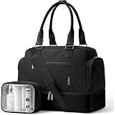 TOPEAST Travel Duffle Bag, Carry On Overnight Weekender Bags for Women/Men | 35L Carry On with Shoe Compartment &amp; Toiletry Bag, Gym Duffel Bag with Wet Pocket, Hospital Bags for Labor and Deliver, Black