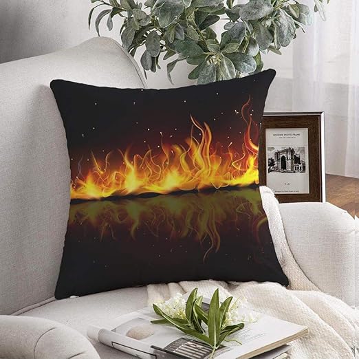 Decorative Throw Pillow Cover Yellow Burn Burning Explode