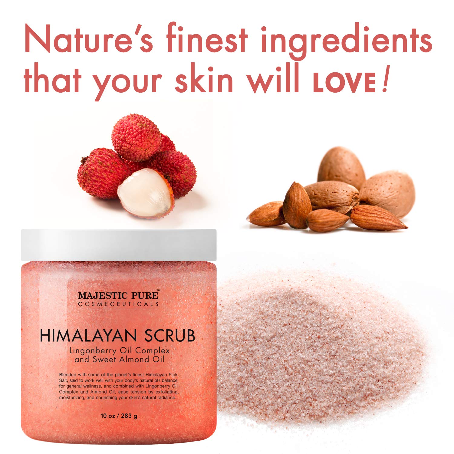 Himalayan Salt Body Scrub with Lingonberry, Exfoliating Salt Scrub to Exfoliate & Moisturize Skin, Deep Cleansing for Women and Men - 10 oz : Beauty