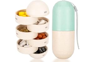 BETIFE Cute Pill Organizer 7 Day, Weekly Pill Cases Box Waterproof MoistureProof,Travel Weekly Pill Box Case Portable Design to Hold Vitamins