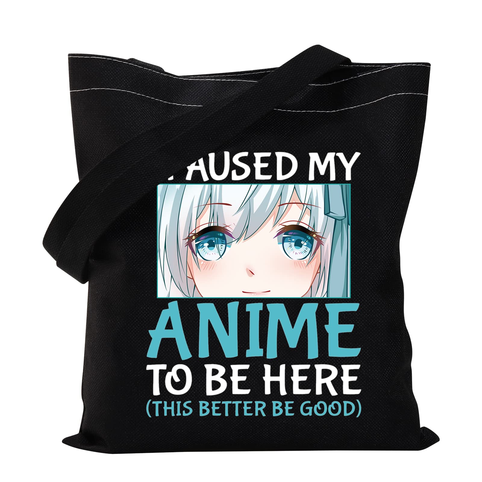 MYSOMY Anime Tote Shoulder Bag - Funny Anime Gifts for Lover, Black