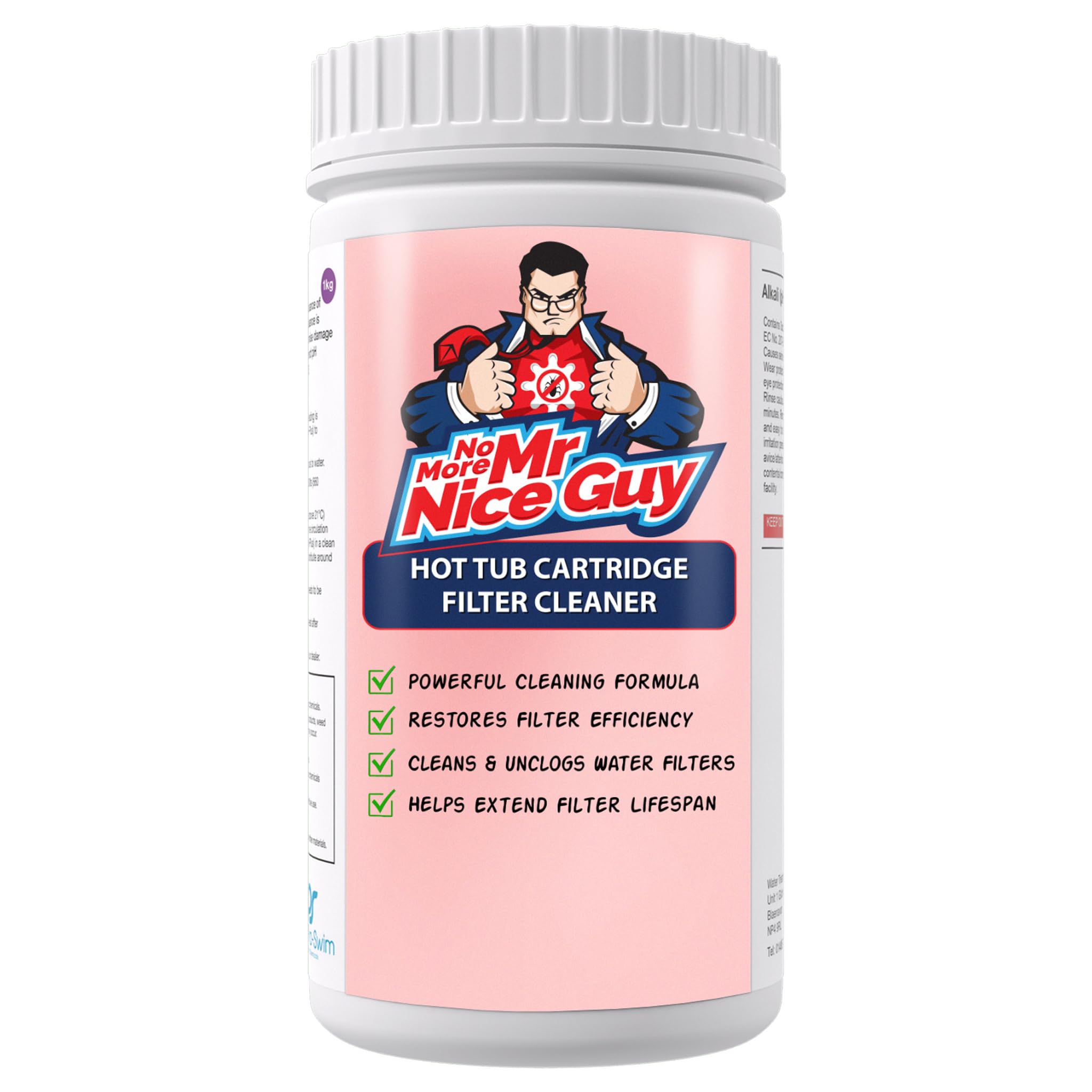 Hot Tub Filter Cleaner 1 Litre – Removes Oils Minerals Organic Matter & Dirt From Hot Tub Spa Cartridge Filters Powerful Cleaner for Enhanced Filter Efficiency – No More Mr Nice Guy