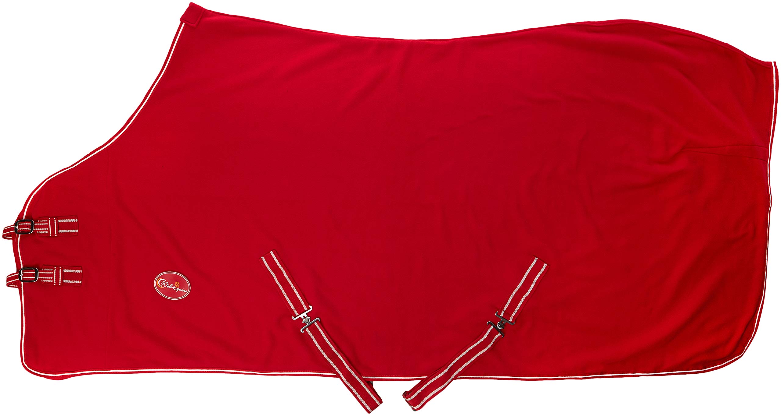 Cwell Equine NEW HORSE COB PONY SHETLAND MINI RED SHOW TRAVEL FLEECE RUG 3'6"-6'9" stable cooler choice of Sizes (4'6")