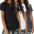 SUNBS Womens 3 Pack T Shirts Short Sleeve Tees Crewneck Fashion Basic Tops Loose Fit Casual Summer Outfits Soft Clothes 2025