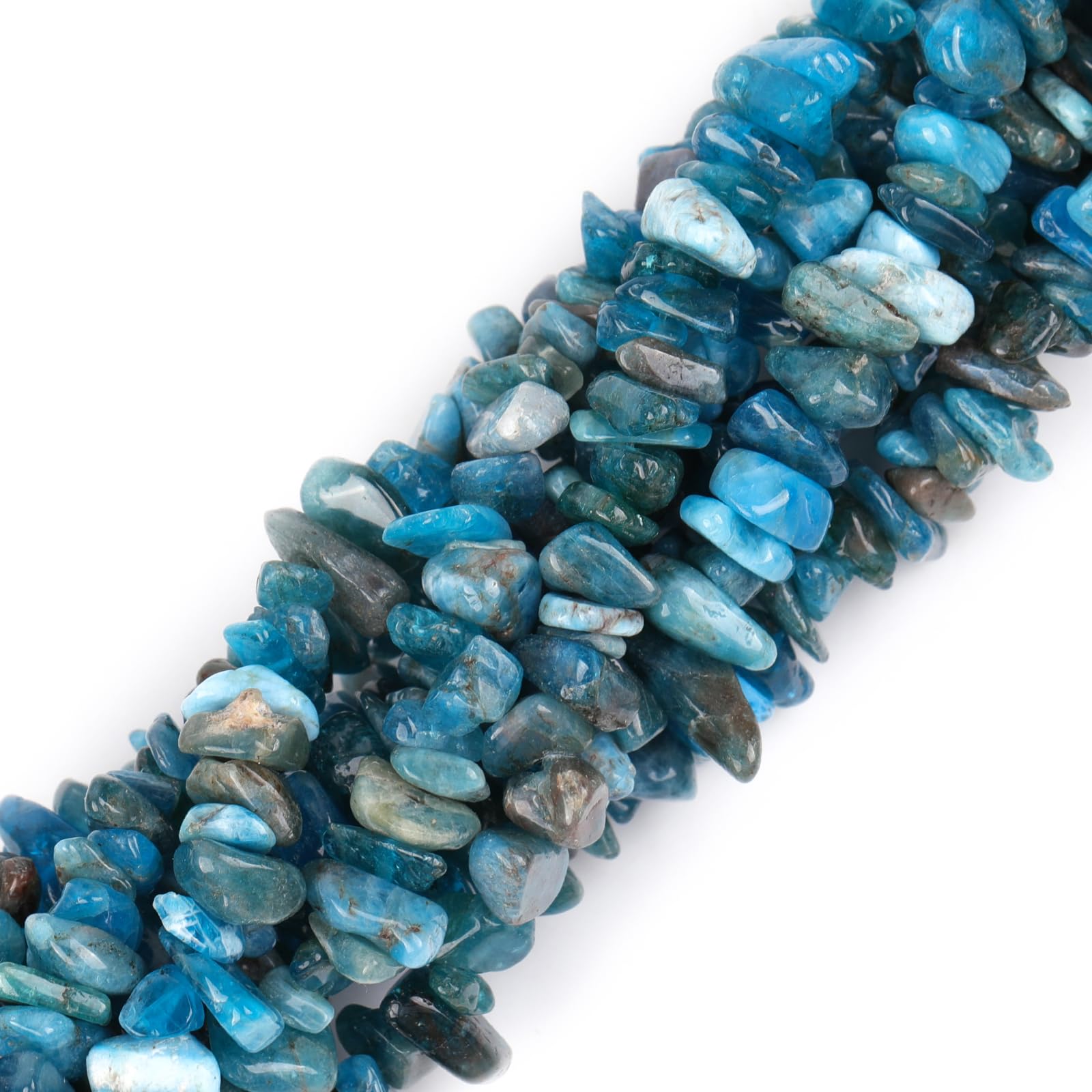 Sweet & Happy Girl's Store 7-8mm Gemstone Blue Opal Gravel Beads Strands 34 Inch Jewellery Making Beads