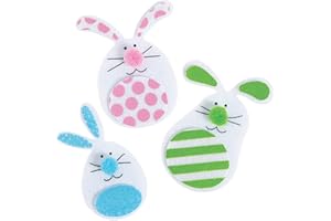 FUN EXPRESS Felt Bunny Magnet Craft Kit for Kids -Makes 12 - Easter Crafts for Kids and Fun Home Activities