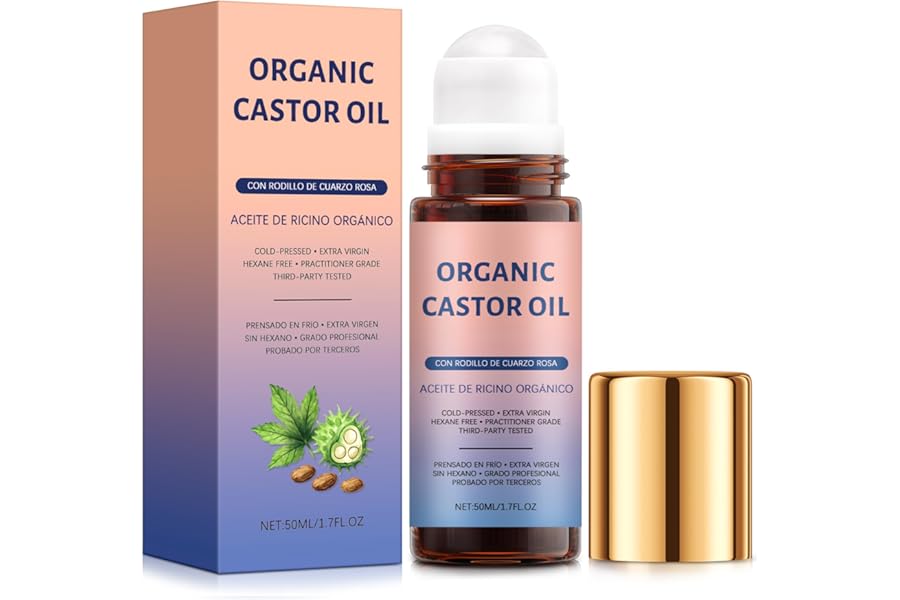 Bealions Castor Oil Roll On for Face: Castor Oil with Roller for Massage - Deep Hydration Skin Moisturizer - Birthday Valentine Gifts for Women 35-65