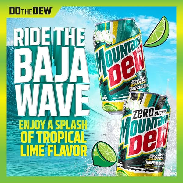 MOUNTAIN DEW, BAJA CABO CITRUS ZERO SUGAR 12 FL OZ CANS (PACK OF 12)