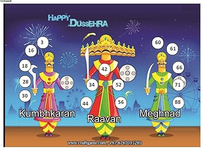 Craftgami - Dussehra Theme Tambola Tickets(24 Tickets)