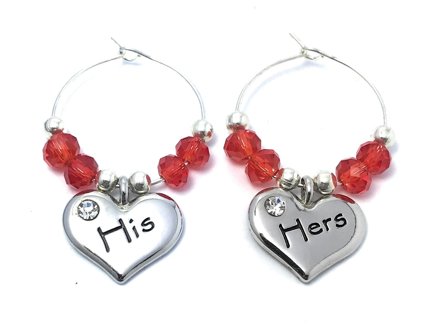 Libby's Market Place Set of 2 His and Hers Wine Glass Charms