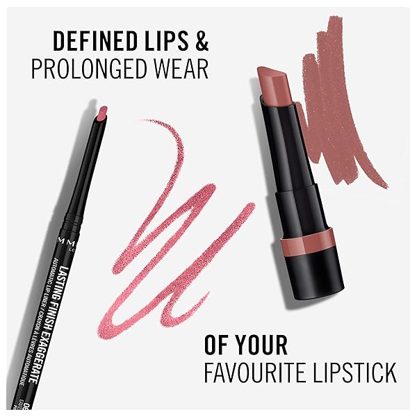 RIMMEL LASTING FINISH EXAGGERATE AUTOMATIC LIP LINER – RICH, SMOOTH FORMULA, LONG LASTING – 63 EASTEND PINK, .01OZ