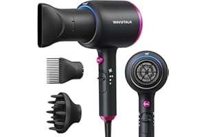 Wavytalk Hair Dryer with Diffuser, Blown Away Ionic Hair Dryer for Curly Hair with Comb, 1875W Fast Drying Blow Dryer with Ce