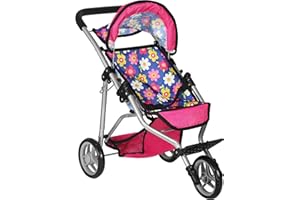 fash n kolor® Baby Doll Stroller Gift for Kids, Toy Doll Stroller with Adjustable Canopy & Storage Basket Push Pram Baby Stroller for Dolls - Foldable Doll Stroller for Pretend Play Dolls Accessories