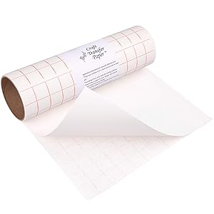 Angel Crafts Transfer Paper Tape: Craft Transfer Tape for Vinyl Application with Red Grid Lines - Self Adhesive Transfer Paper Roll Compatible with Cricut