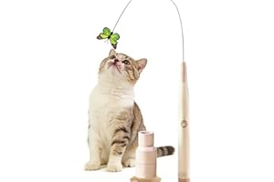 MOYIC Electric Butterfly Toy for Cats, Interactive Cat Toy with Suction Cup and 360° Rotating Butterflies, Automatic Teaser T
