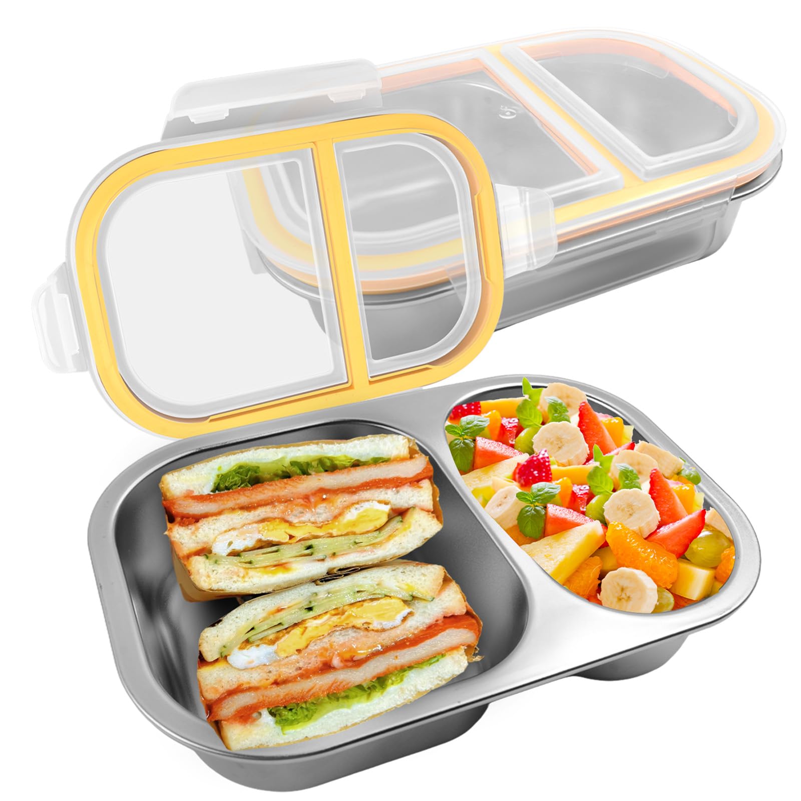 Photo 1 of 2 PCS Stainless Steel Bento Box for Kids Adults Snack Containers for Kids, 27 oz Leak-Proof Lunch Box Containers, Toddler Snack Box Container for Lunch, School & Travel, Leak Proof, BPA free