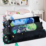 Mewaii 20in Long Cat Plush Pillow Black with Green Eyes Squishy Hug Toy view 6